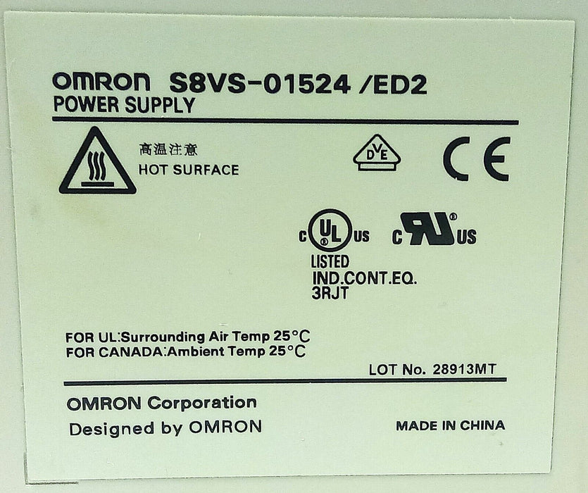 Omron S8VS-01524/ED2 24 V DC 0.65 A 15 W Switch Mode Power Supply