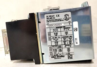 Allen-Bradley 700DC-P220Z1 115-125 VDC Coil Type P Direct Drive DC Control Relay