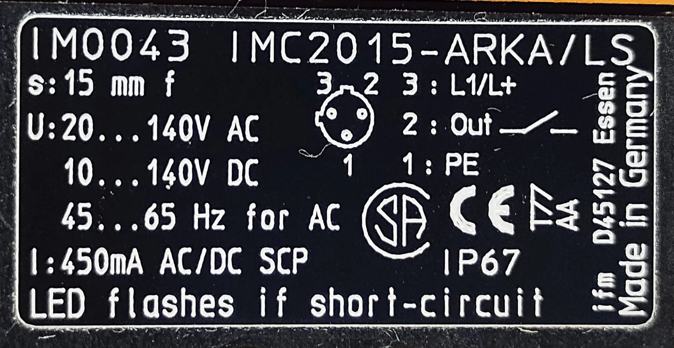 Efector IMC2015-ARKA/LS IM0043 10-140 V AC/DC Inductive Proximity Sensor