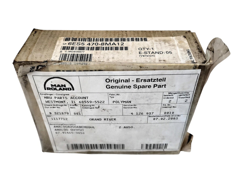 Siemens 6ES5 470-8MA12 2 x 10 V DC SIMATIC S5 Analog Output Module