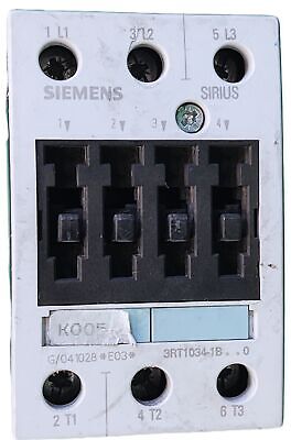 Siemens 3RT1034-1BB40 400V 32A 3 Pole Size 2 Contactor with 24 VDC Coil