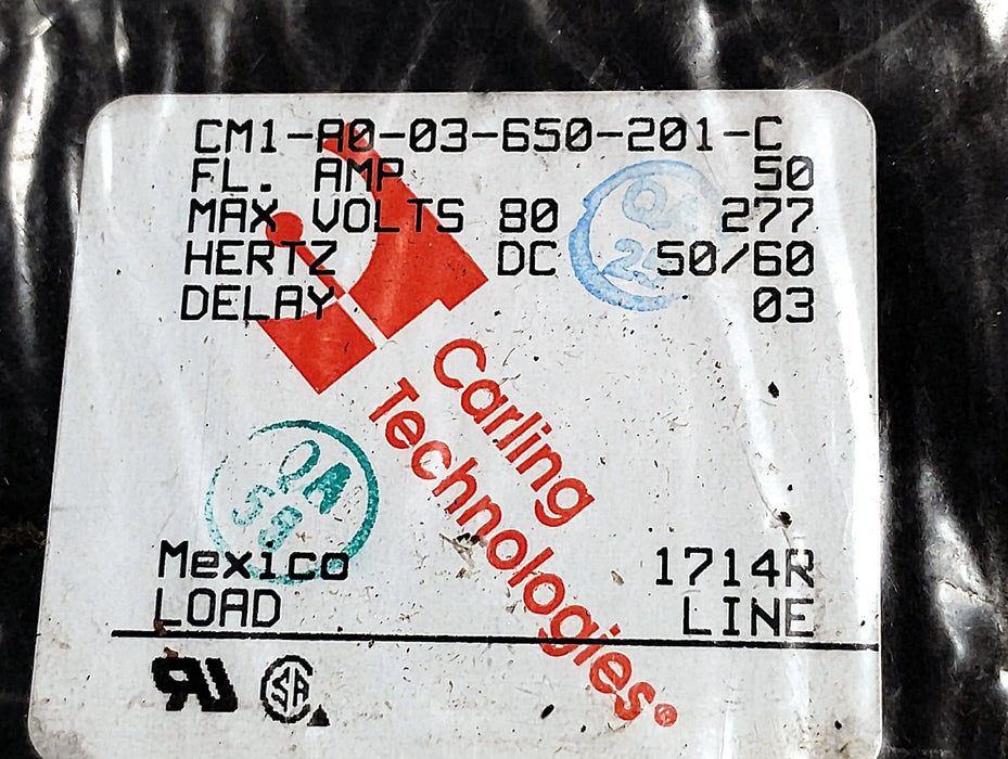 Carling Technologies CM1-A0-03-650-201-C 80VDC/277VAC 50 A 1 Pole Toggle Switch