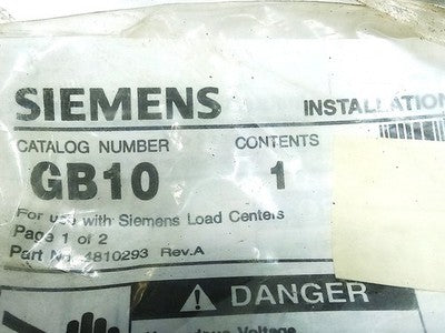 Siemens GB10 10 Position Ground Bar Kit