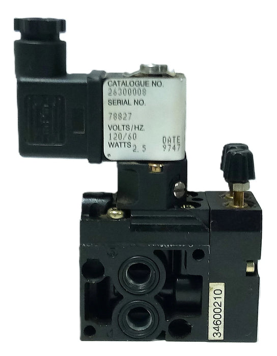 ASCO 2630008 30-150 Solenoid Valve w/ Flow Control and 120 V AC Coil