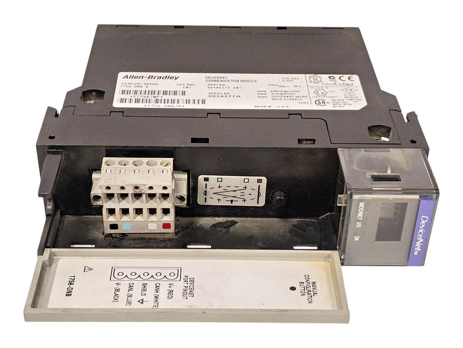Allen-Bradley 1756-DNB Series B Cat Rev C01 F/W Rev 6.002 24 VDC PLC Module