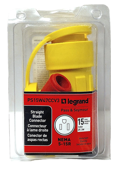 Legrand PS15W47CCV3 125 V AC 15 A 5-15R 2 Pole Watertight Plug Receptacle