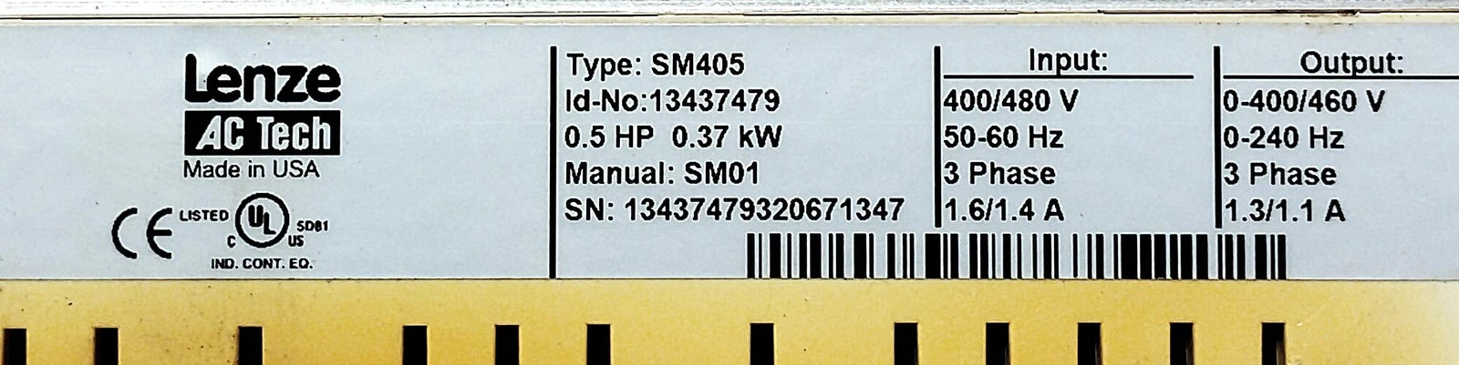 AC Tech SM405 13437479 480 V AC 0.5 hp 3-Phase Drive