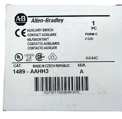 Allen-Bradley 1489-AAHH3 Auxiliary Contact - Lot of 2
