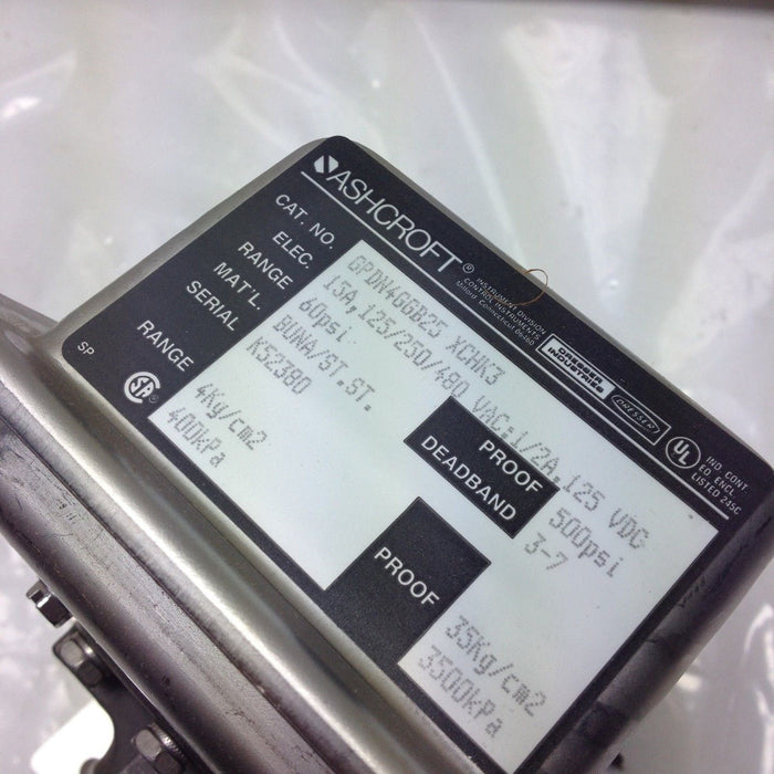 Ashcroft Gpdn4Ggb25-Xchk3 Pressure Switch
