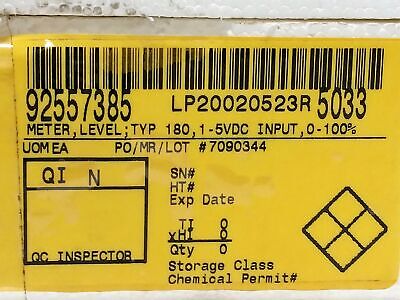 Yokogawa/GE 159C4540P249026 Edgewise Level Meter
