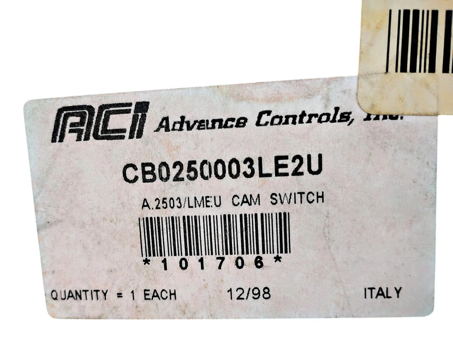 Advance Controls Inc. CB0250003LE2U 600 V AC 25 A Cam Switch