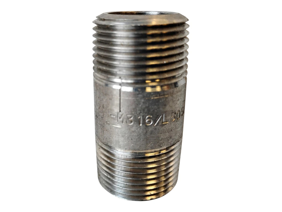 Merit Brass 6512-200 3/4" x 2" L MNPT Sch 80 316 Stainless Steel Pipe Nipple