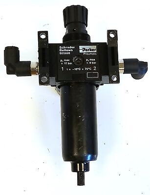 Parker Schrader Bellows B2599B Pneumatic Inline Regulator/Filter w/ Gauge