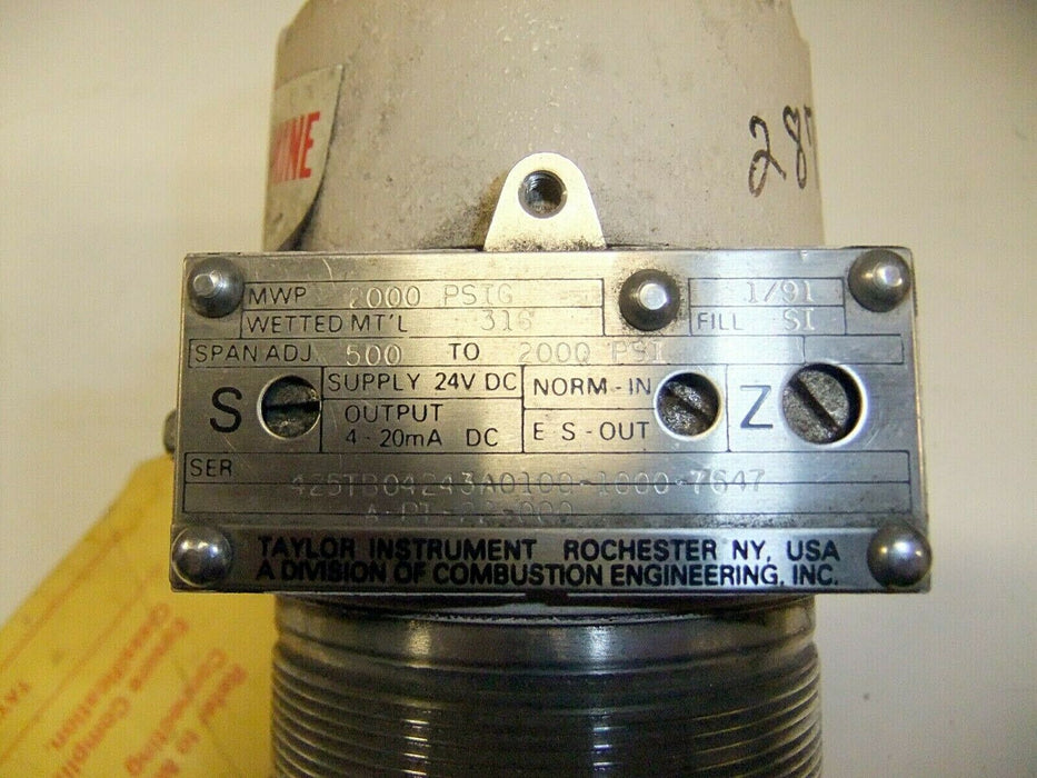 Taylor Instruments Pressure Transmitter MWP 2000 PSIG 42S1637 J001