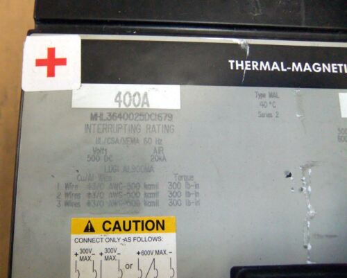Square D MHL3640025DC1679 400A Circuit Breaker