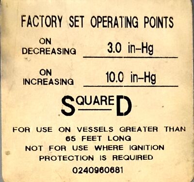 Square D 9016-GAW-2 480 V AC 10 A Vacuum Switch