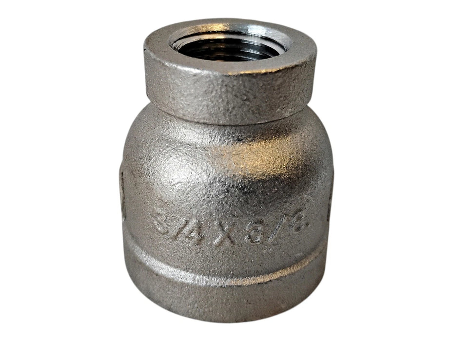 Merit Brass K412-1206 3/4" x 3/8" FNPT 304 SS Banded Reducing Coupling