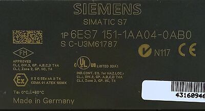 Siemens 6ES7151-1AA04-0AB0 24VDC SIMATIC S7 PLC Input/Output Module