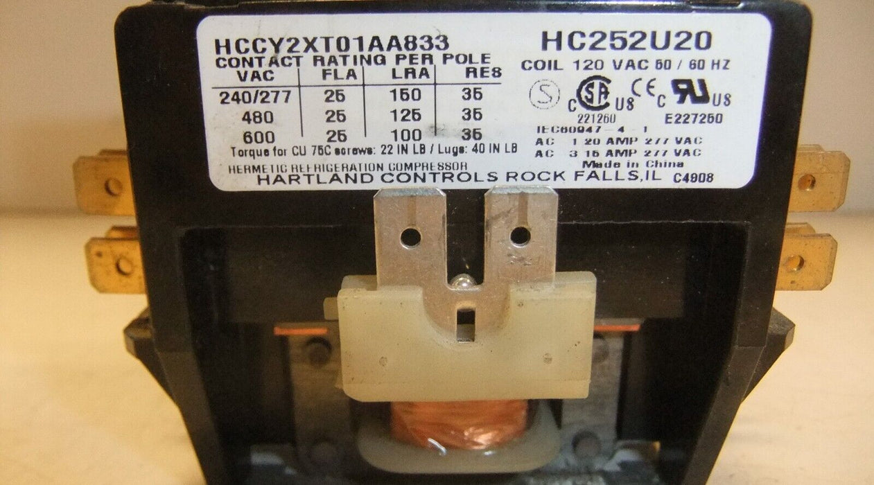 Hartland Controls Contactor HCCY2XT01AA833 2 Pole 120VAC