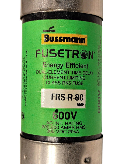 Bussmann FRS-R-80 600 V AC 80 A Class RK5 Current-Limiting Time-Delay Fuses