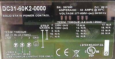 Watlow DC3C-5060-K201 277-600 V AC 55 A Solid State Power Control w/ Cooling Fan