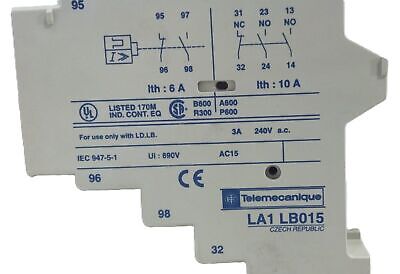Telemecanique LA1-LB015 3 A 240 V AC 3NO / 2NC Auxilliary Contact