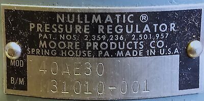 Moore 40AE30 31010-001 NULLMATIC 1-30psi Pneumatic Pressure Regulator