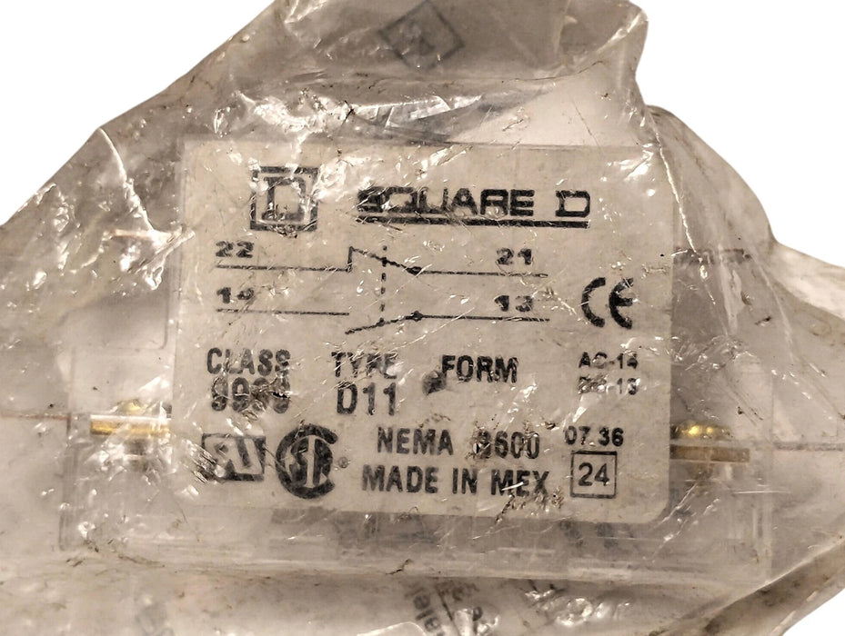 Square D 9999-D11 120 V AC 3 A 1 NO/1 NC Auxiliary Contact for Contactor