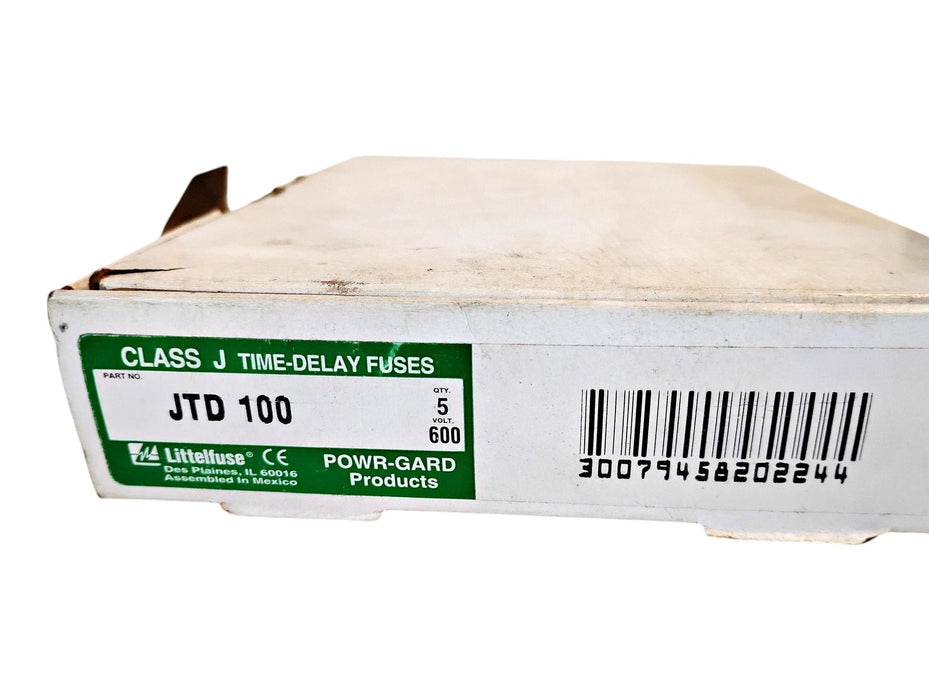 Littelfuse JTD100 600 V 100 A Class J Time-Delay Fuse - Box of 4