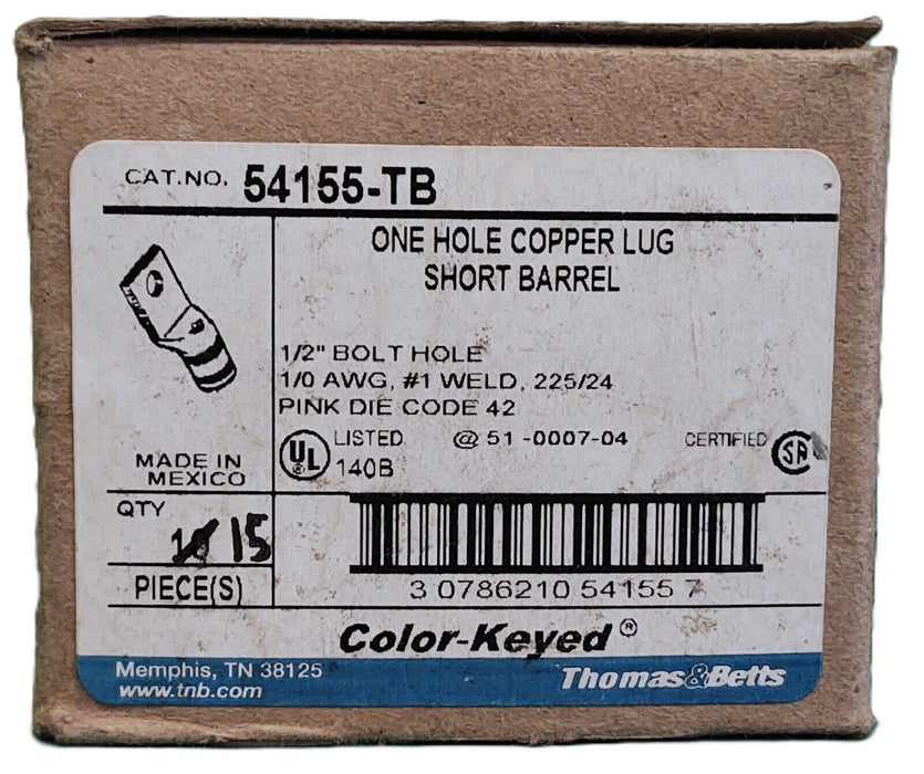 Thomas & Betts 54155-TB Crimp and Ring Copper Lug
