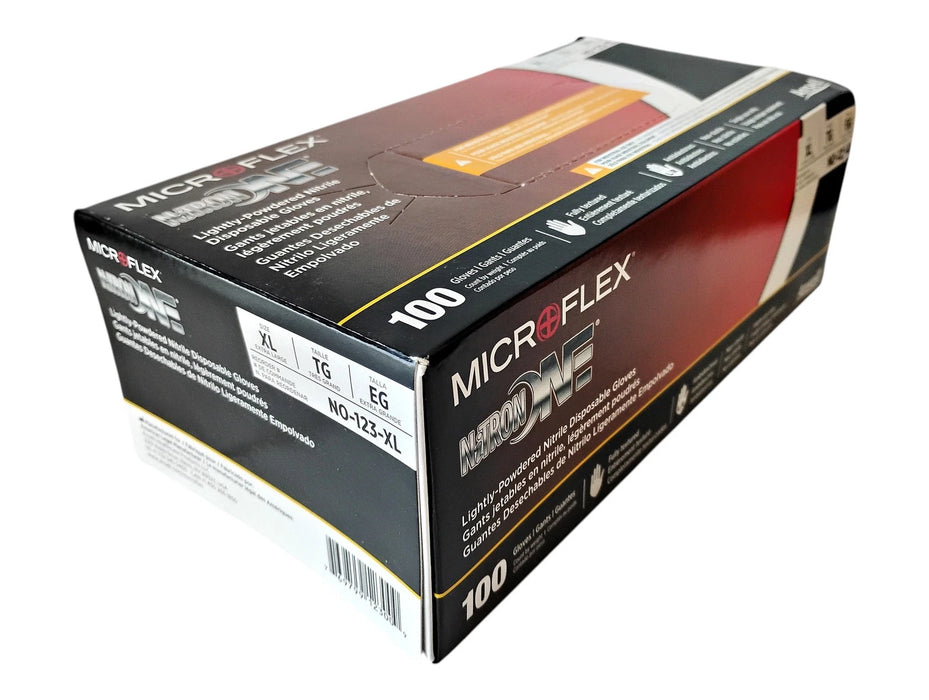 Ansell Microflex NO-123-XL X-Large Lightly-Powdered Nitrile Disposable Gloves