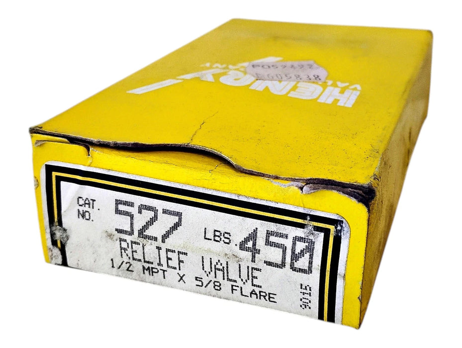 Henry Valve Co 527 1/2" MPT 5/8" Flare 450 PSI Relief Valve