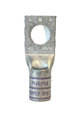 Burndy YAV28LTC58FX Flex 5/8" Purple Die 1 Hole Lug - Lot of 6