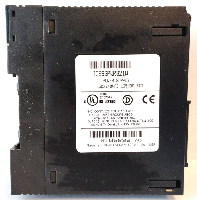 GE Fanuc IC693PWR321 IC693PWR321W 120/240 VAC 125 VDC Series 90-30 Power Supply