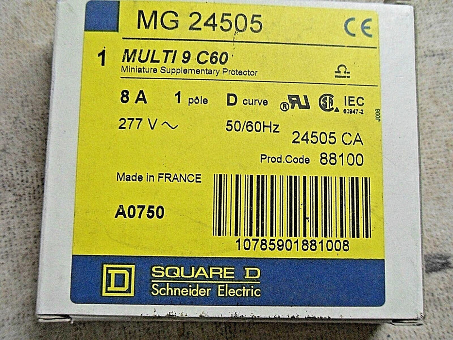 Square D MG 24505 Supplementary Protector 277V 8AMP 1P