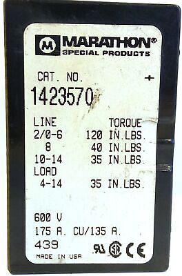 Marathon 1423570 600 V 175 A Power Distribution Block