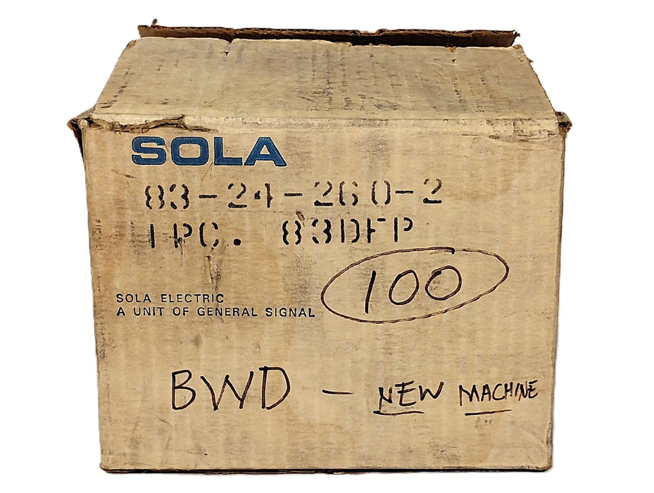 SOLA 83-24-260-2 Linear Power Supply w/ 120/240VAC Input and 24VDC 6A Output