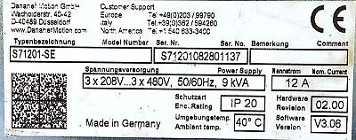 Danaher S71201-SE 208-480 V AC 12 A Digital Servo Amplifier