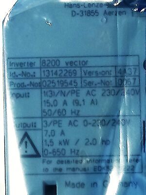 Lenze E82EV152K2C E82EV152_2C 230/240 V AC 7 A 1.5 KW Frequency Inverter Drive