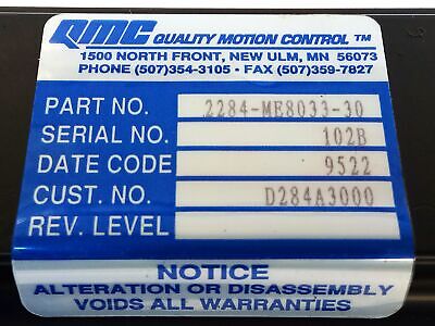 Quality Motion Control 2284-ME8033-30 Servo Motor