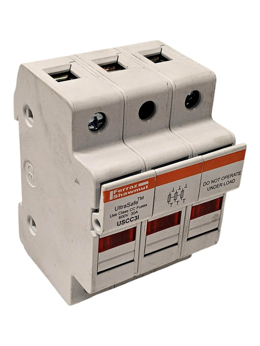 Mersen USCC3I ULTRASAFE 600 V AC/DC 30 A 3-Pole Fuse Holder w/ Trip Indicators