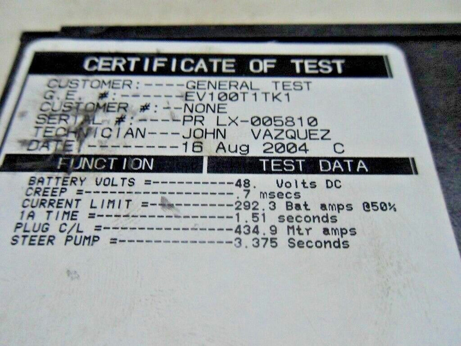GE EV100T1TK1 Power Control