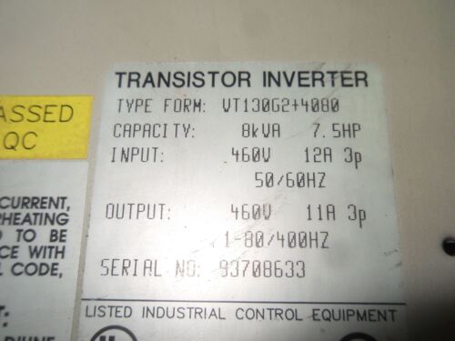 Toshiba VT130G2+4080 Transistor Inverter