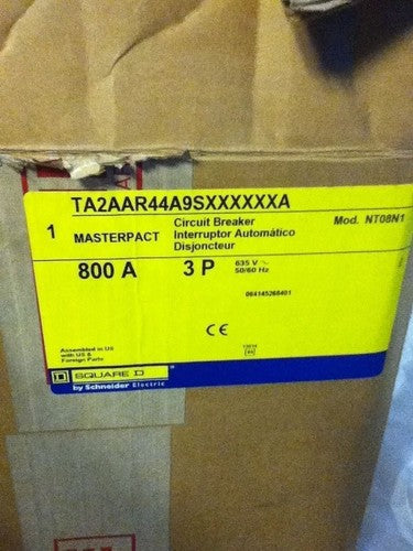 Square D TA2AAR44A9SXXXXXXA NT08N1 800 A 3 P MASTERPACT Circuit Breaker