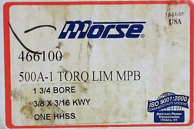 Morse 466100 500A-1 TL MPB 7/8 Torque Limiter