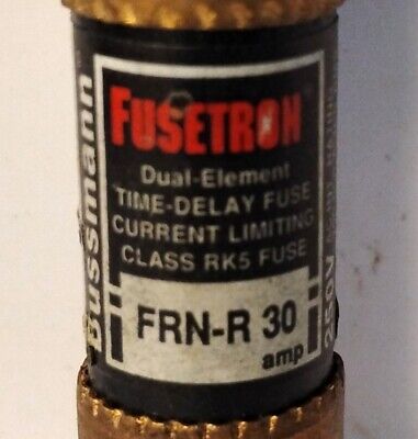 Bussmann FRN-R-30 250 V AC / 125 V DC 30 A Fusetron Time Delay Fuses - Lot of 4