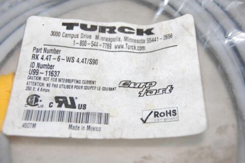 Turck RK44T6WS44TS90 Molded Cordset
