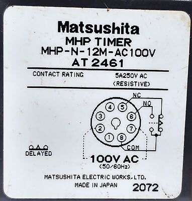 Matsushita MHP-N-12M-AC100V AT2461 100 V Timer Module with Base
