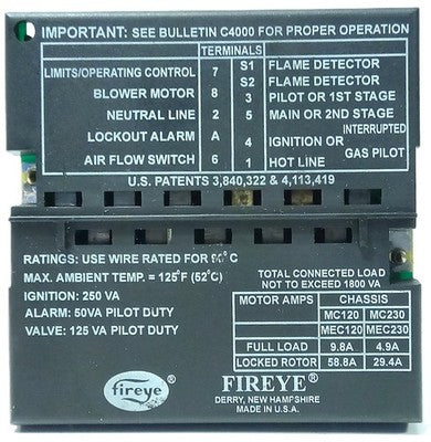 Fireye MC120 MP100 Burner Control