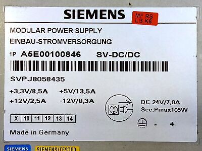 Siemens A5E00100846 Modular Power Supply